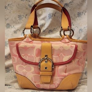 Coach Soho Pink Optic Signature Small Tote